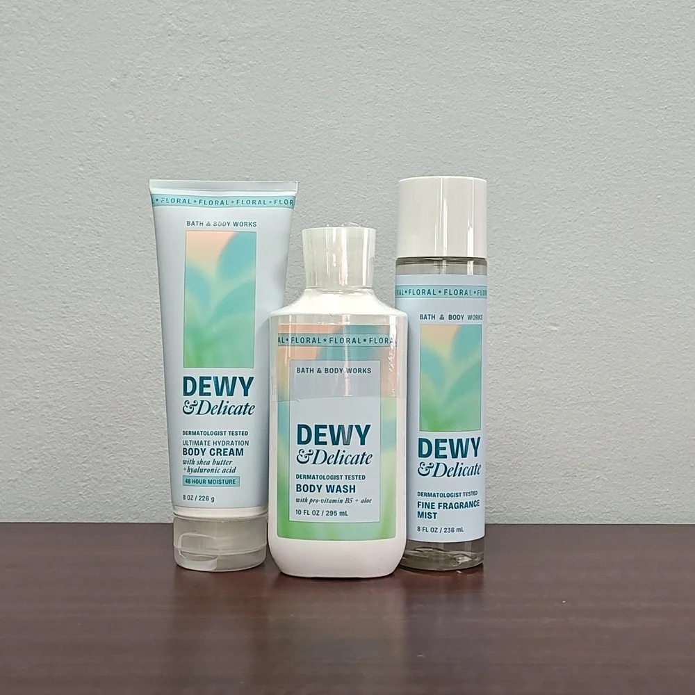 Bath & Body Works DEWY & DELICATE 3 Piece Body Care Set